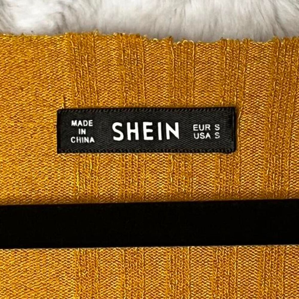 SHEIN SIZE SMALL Mustard Yellow long sleeve V-neck top - Picture 3 of 6
